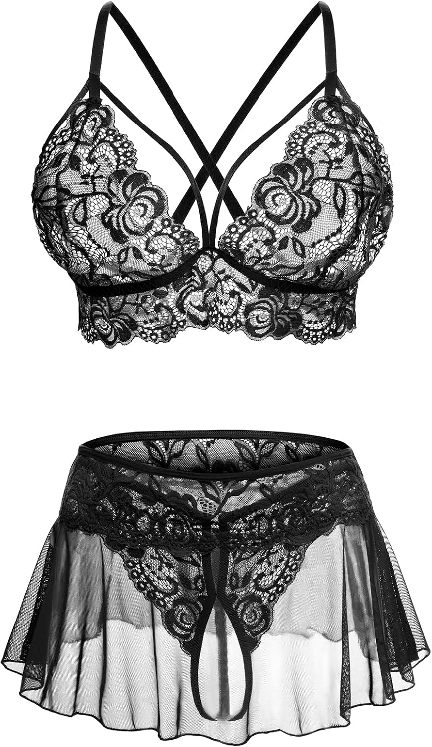 Naughty 3 Piece Lace Lingerie