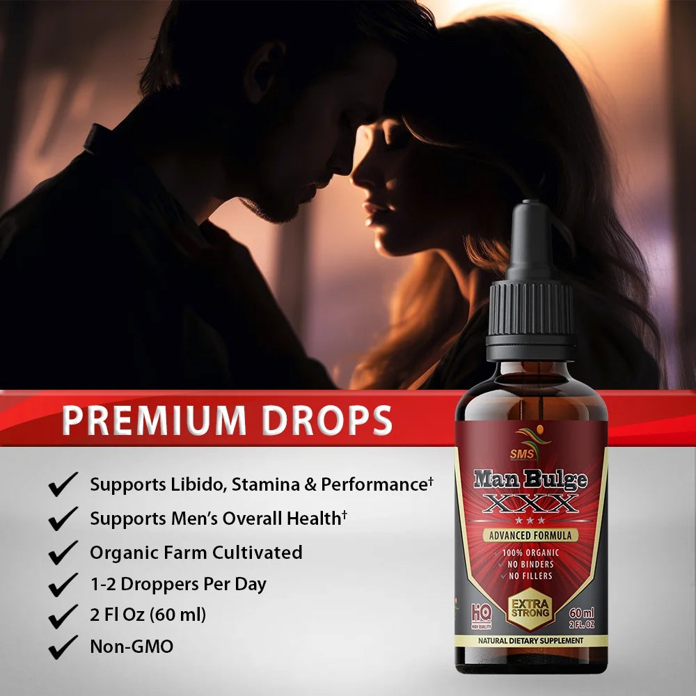 Man Bulge by SMS Tincture Herbal Drops with Tongkat Ali 200:1 , Black Ginseng, Tribulus & Fenugreek - Men'S Dietary Supplement - 2 Fl Oz