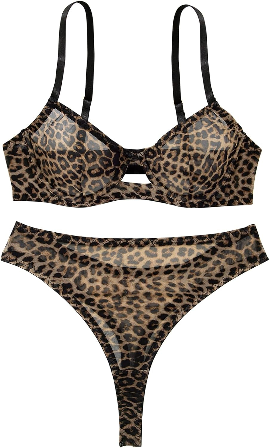 Sexy Mesh Sheer Push up Lingerie Set