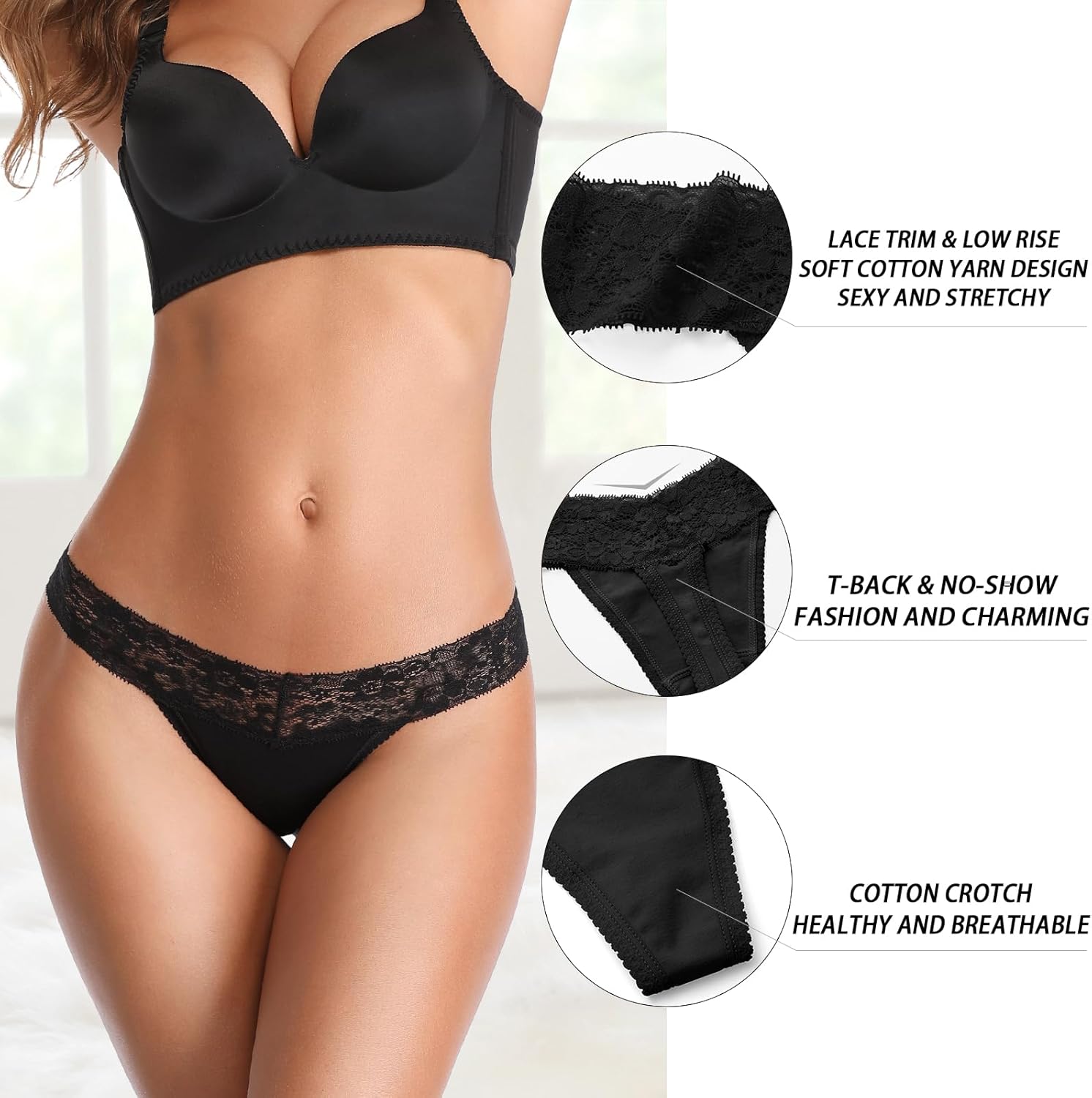Women's Sexy Lace Thong Panties