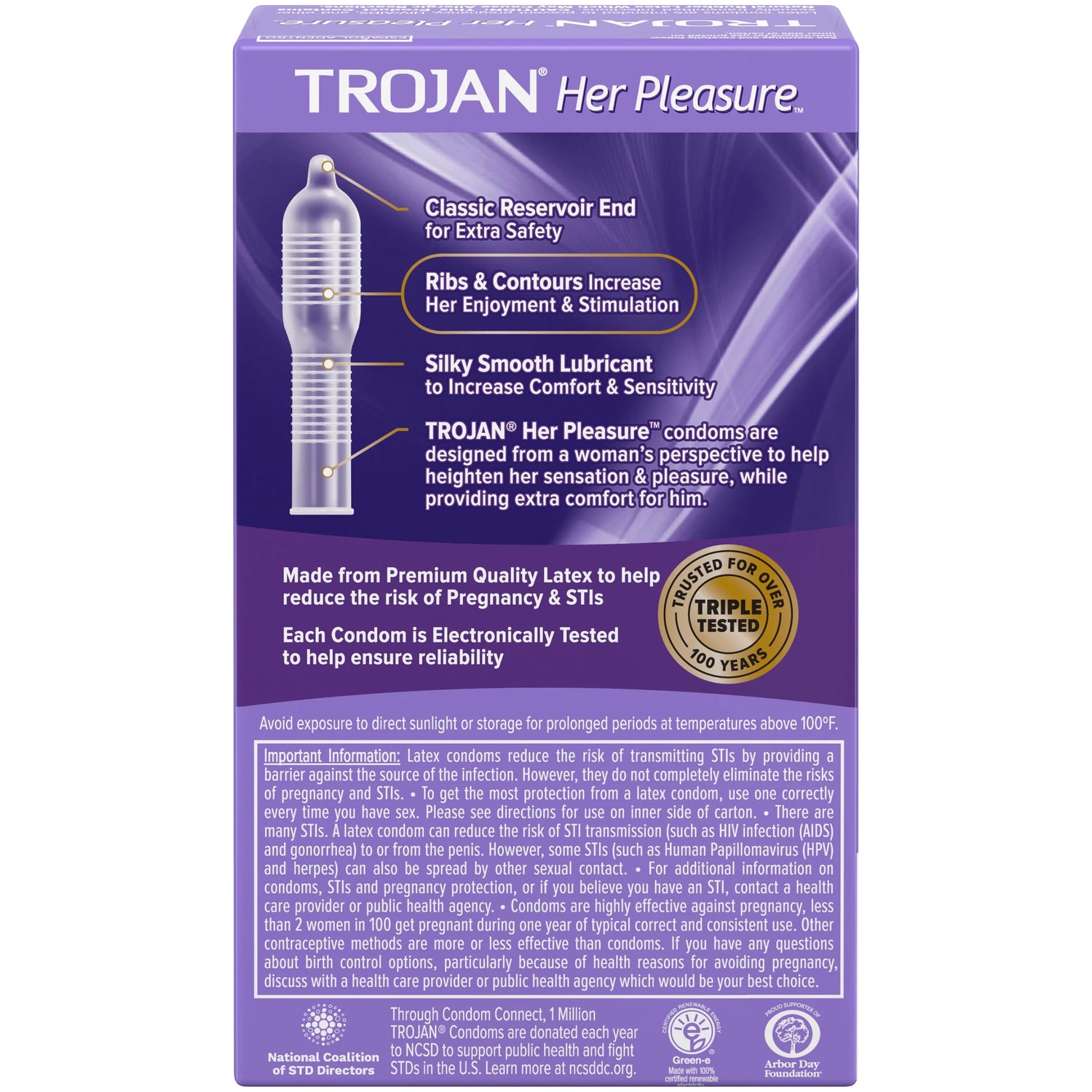 Her Pleasure Sensations Lubricated Latex Condoms 