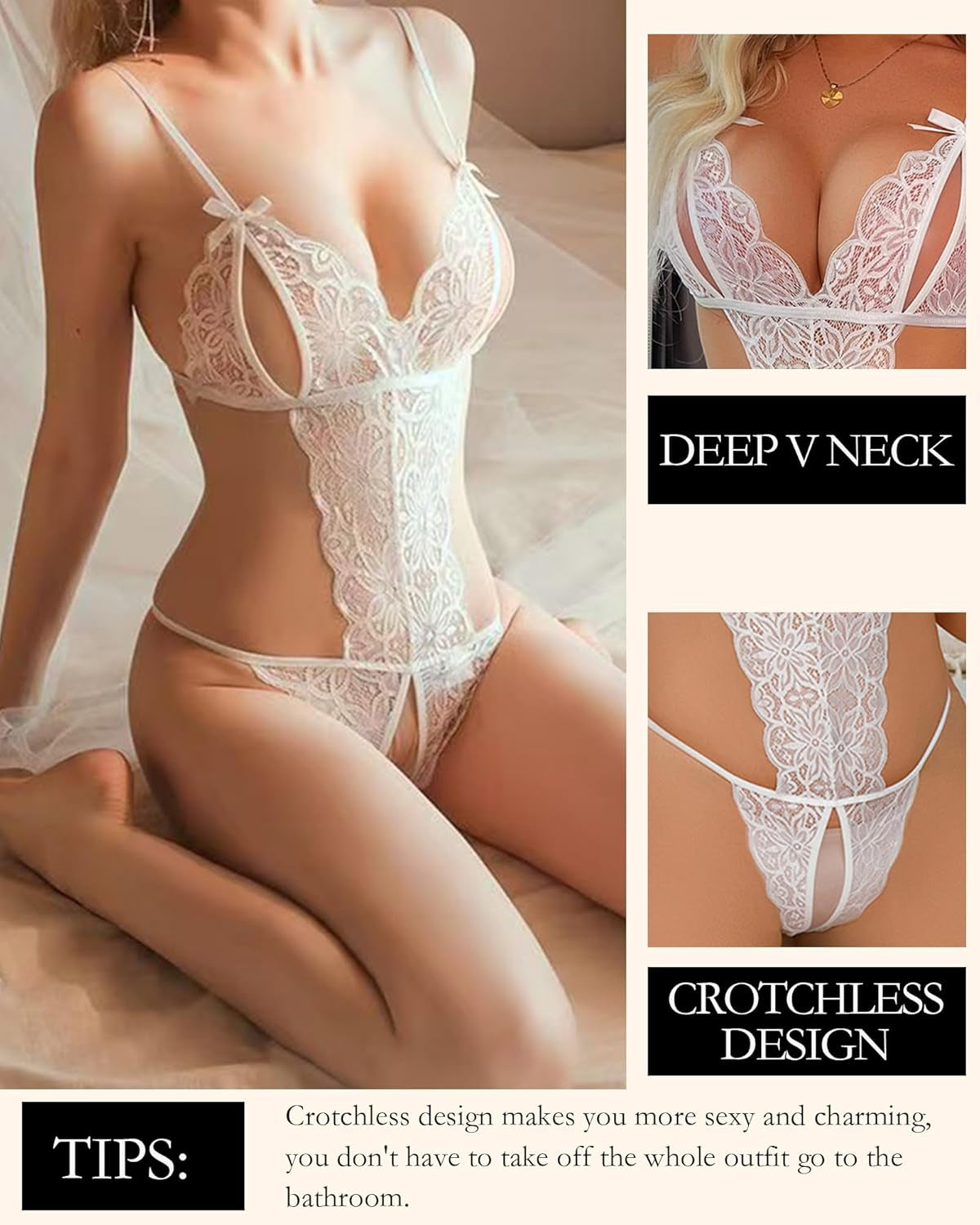 Women's Sexy Lace Lingerie Bodysuit