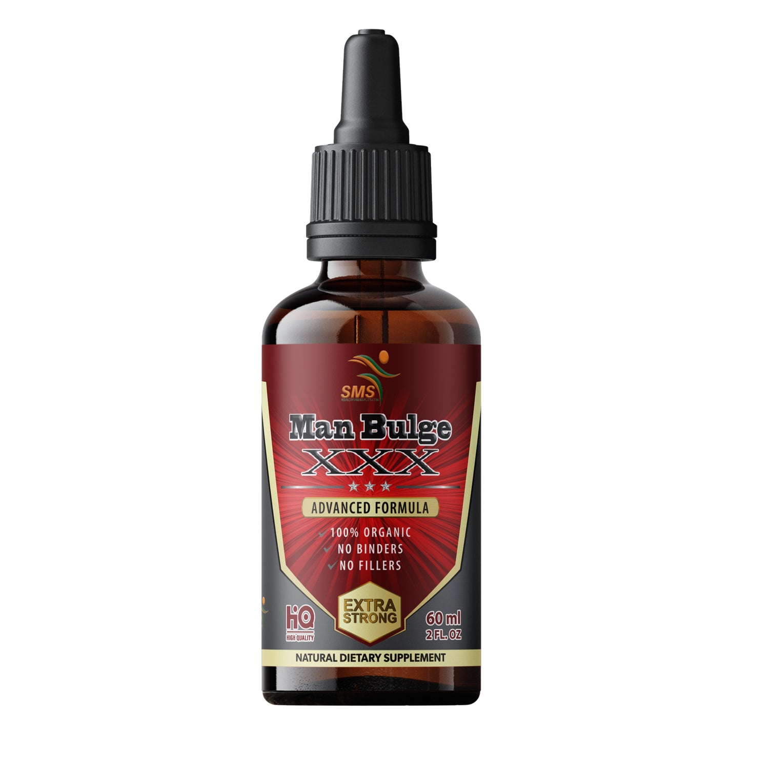 Man Bulge by SMS Tincture Herbal Drops with Tongkat Ali 200:1 , Black Ginseng, Tribulus & Fenugreek - Men'S Dietary Supplement - 2 Fl Oz