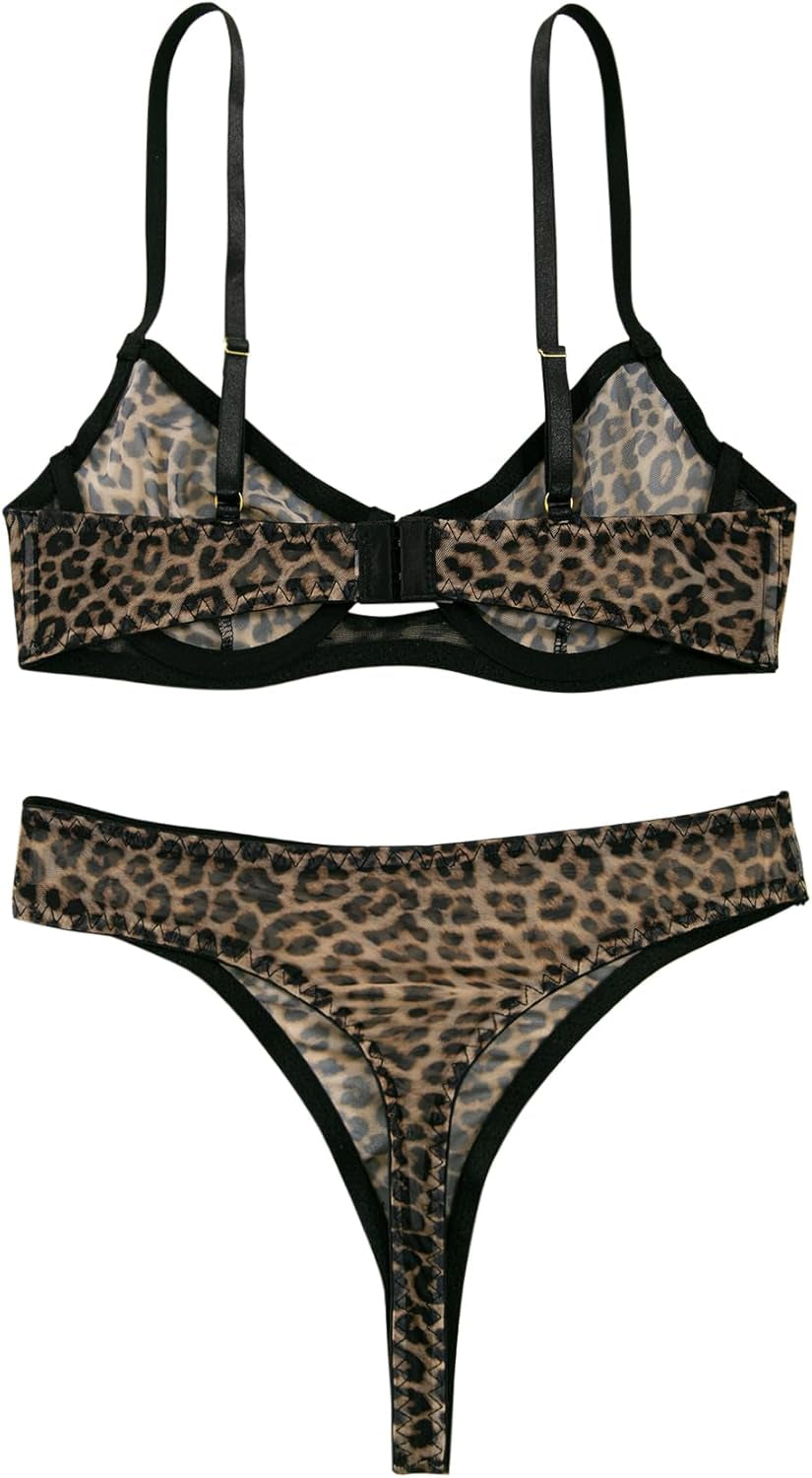 Sexy Mesh Sheer Push up Lingerie Set